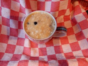 Mug cake ready to bake